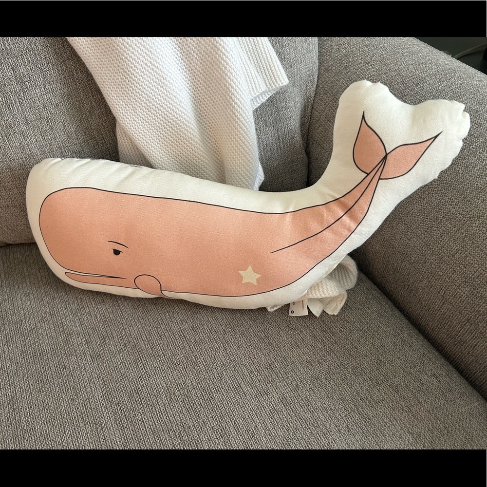 Small Pink Whale Pillow